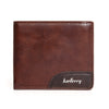 Cartera con cremallera corta Baellerry D2405 retro de dos pliegues para hombre, tarjetero (marrón)