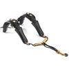 Correa de hombro doble para saxofón, correa de cuero ajustable para accesorios de saxofón alto tenor (negro)