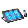 ICE COOREL A9R Radiador ajustable para computadora portátil con 6 ventiladores y luz ambiental RGB (negro)