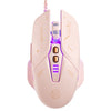 Ratón para juegos con cable mejorado Inphic W8, con definición de macro, emisión de luz, silencioso, para computadora (color té con leche)