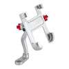 Soporte para teléfono celular de aleación de aluminio PROMEND con ángulo ajustable y soporte giratorio para navegación de motocicletas, estilo: SJJ-299E Espejo retrovisor plateado