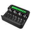 Cargador de batería multifuncional con pantalla LCD de ocho ranuras NC559 Cargador AA/AAA/C/D
