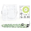 Estuche de cristal para Fuji Instax Mini SE, bolsa para fotos, correa para el hombro, juego de pegatinas de cuerda (panda verde)