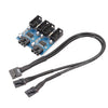 Cable de extensión USB 2.0 de 9 pines y 1 en 4 para placa base de 30 cm con chip compatible con múltiples interfaces para uso compartido