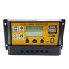 Controlador solar simple de 20 A, 12 V/24 V, control de tiempo de luz, regulador de panel solar con USB
