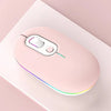 Ratón inalámbrico silencioso, recargable e iluminado, estilo: 2,4 G, color rosa