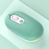 Ratón inalámbrico silencioso, recargable e iluminado, estilo: 2,4 G, color verde