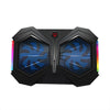 YL-017 Soporte de enfriamiento para computadora portátil con 2 ventiladores y efecto de iluminación RGB, silencioso y de velocidad ajustable (negro)