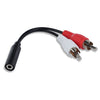 Cable de audio de 3,5 mm hembra a 2 RCA Cable de conexión de altavoz de cabeza Lotus doble (0,23 m)