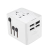 Adaptador de enchufe de viaje internacional con 3 puertos USB y 1 puerto USB-C/Tipo-C (blanco)