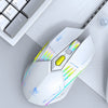Ratón mecánico silencioso para oficina T-WOLF G560 de 6 teclas con cable y luz de respiración fresca (gris)