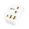 Enchufe convertidor universal 2USB + enchufe convertidor inteligente tipo C enchufe estadounidense (blanco)