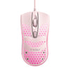 Ratón para juegos USB con cable y diseño hueco ergonómico T-WOLF V15 Honeycomb con iluminación RGB para PC, oficina y hogar (rosa)