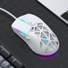 Ratón para juegos con cable y diseño hueco en forma de panal de abeja RGB de 7 teclas T-WOLF G520 (blanco)