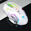 Ratón inalámbrico para juegos T-WOLF Q13 de 2,4 GHz con 6 teclas y luz colorida RGB, color: blanco de modo dual