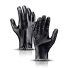 Guantes térmicos de invierno de PU Kyncilor con pantalla táctil, resistentes al viento y al agua, con agarre antideslizante, talla XL (negro)
