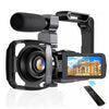 Cámara de vídeo digital 4K con pantalla táctil IPS de 3 pulgadas, 56 MP, zoom digital de 18X, videocámara WiFi, especificaciones: juego de 3