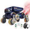 Robot de acrobacias de ocho ruedas con sensor de gestos inteligente RC para niños, coche de juguete con luces y música en aerosol, estilo: naranja, RC dual