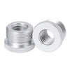 2 tornillos adaptadores de metal de 3/8 hembra a 5/8-27 macho para soportes de micrófono, accesorios de fotografía de conversión (plateados)