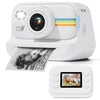 Cámara de impresión de fotografías con grabación HD de 1080P y flash LED de 2,0 pulgadas con 3 rollos de papel, color blanco + 32 g