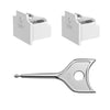 Puerto de red RJ45 con enchufe de seguridad extraíble, bloqueo de puerto a prueba de polvo, color blanco, 2 enchufes + 1 llave, cubierta exterior