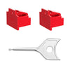 Puerto de red RJ45 con enchufe de seguridad extraíble, bloqueo de puerto a prueba de polvo, color rojo, 2 enchufes + 1 llave, cubierta exterior