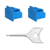 Puerto de red RJ45 con enchufe de seguridad extraíble, bloqueo de puerto a prueba de polvo, color azul, 2 enchufes + 1 llave, cubierta exterior