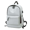 SKV B21071 Mochila escolar de gran capacidad para estudiantes, para viajes de ocio, con doble hombro, para portátil (gris plateado)