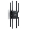 Repetidor inalámbrico U18 de 1200 Mbps, 2,4 G y 5 G, amplificador de señal WiFi con 8 antenas, enchufe europeo, color negro