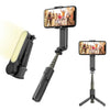 L09 Mini estabilizador antivibración de mano plegable con Bluetooth y luz de relleno para selfies (negro)