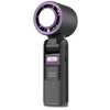 Ventilador de mano de alta velocidad de 100 velocidades, miniventilador turbo portátil plegable recargable por USB, pequeño ventilador con refrigeración (negro)
