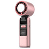 Ventilador de mano de alta velocidad de 100 velocidades, miniventilador portátil plegable recargable por USB, pequeño turbo con refrigeración (rosa)