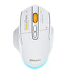 Ratón inalámbrico silencioso MKESPN W601 para juegos macro de tres modos, de fibra de carbono, con Bluetooth, 12800 DPI (blanco)