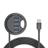 Estación de acoplamiento con divisor de escritorio con 4 puertos USB 3.0, longitud del cable: 1,2 m