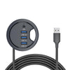Estación de acoplamiento con divisor de escritorio con 3 puertos USB 3.0 + 3,5 mm, longitud del cable: 1,2 m