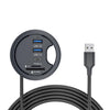 Estación de acoplamiento divisora con ojal para escritorio, 2 x USB 3.0 + USB-C + SD/MMC, longitud del cable: 1,2 m