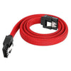 Cable trenzado SATA3.0 de 0,5 m con protección de papel de aluminio para disco duro de ordenador (rojo)