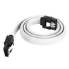 Cable trenzado SATA3.0 de 0,5 m con protección de papel de aluminio para disco duro de ordenador (blanco)