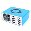 RELIFE RL-304S Cargador rápido de 8 puertos con pantalla digital inteligente multifuncional con soporte USB PD+QC3.0 para teléfono móvil (enchufe de la UE)