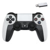 Gamepad inalámbrico de 6 ejes con vibración dual y motor dual de 2,4 G para PS4, PS5, Android, iOS y PC (blanco)