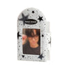 Álbum cuadrado a presión Hisocute para niñas, soporte para álbum de postales de 3 pulgadas, organizador de colección Polaroid para estudiantes (estrellas negras)