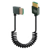 Cable de resorte HDMI 2.1 de 8K y 60 Hz, 0,5 m de longitud, especificación: curvatura a la derecha