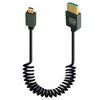Cable de resorte HDMI 2.1 de 8K y 60 Hz, 0,5 m de longitud, especificación: Micro HDMI a HDMI recto