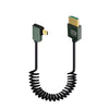 Cable HDMI 2.1 de 8K 60 Hz con resorte, 0,5 m de longitud, especificación: Micro HDMI con curvatura a la derecha