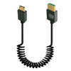 Cable HDMI 2.1 de 8K 60 Hz con resorte de 0,5 m de longitud. Especificación: mini HDMI recto