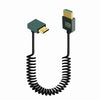 Cable HDMI 2.1 de 8K 60 Hz con resorte de 0,5 m de longitud. Especificación: Mini HDMI con curvatura inversa