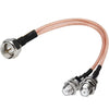 Cable coaxial RF divisor F de 30 cm, divisor F macho a hembra doble