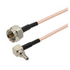 Cable coaxial RF de 50 cm, conector macho F recto a conector macho CRC9 de 90 grados, cable puente RG316