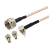 Cable coaxial RF de 50 cm, conector macho F recto a conector macho doble TS9/CRC9, cable puente RG316