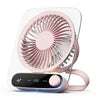 Ventilador de pared de escritorio de 199 velocidades con luz de aromaterapia de algodón con asa (rosa transparente)